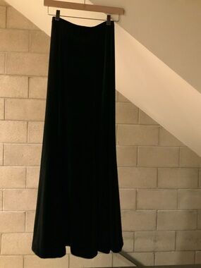 Casadei Black Maxi Velvet Skirt Sz 6
